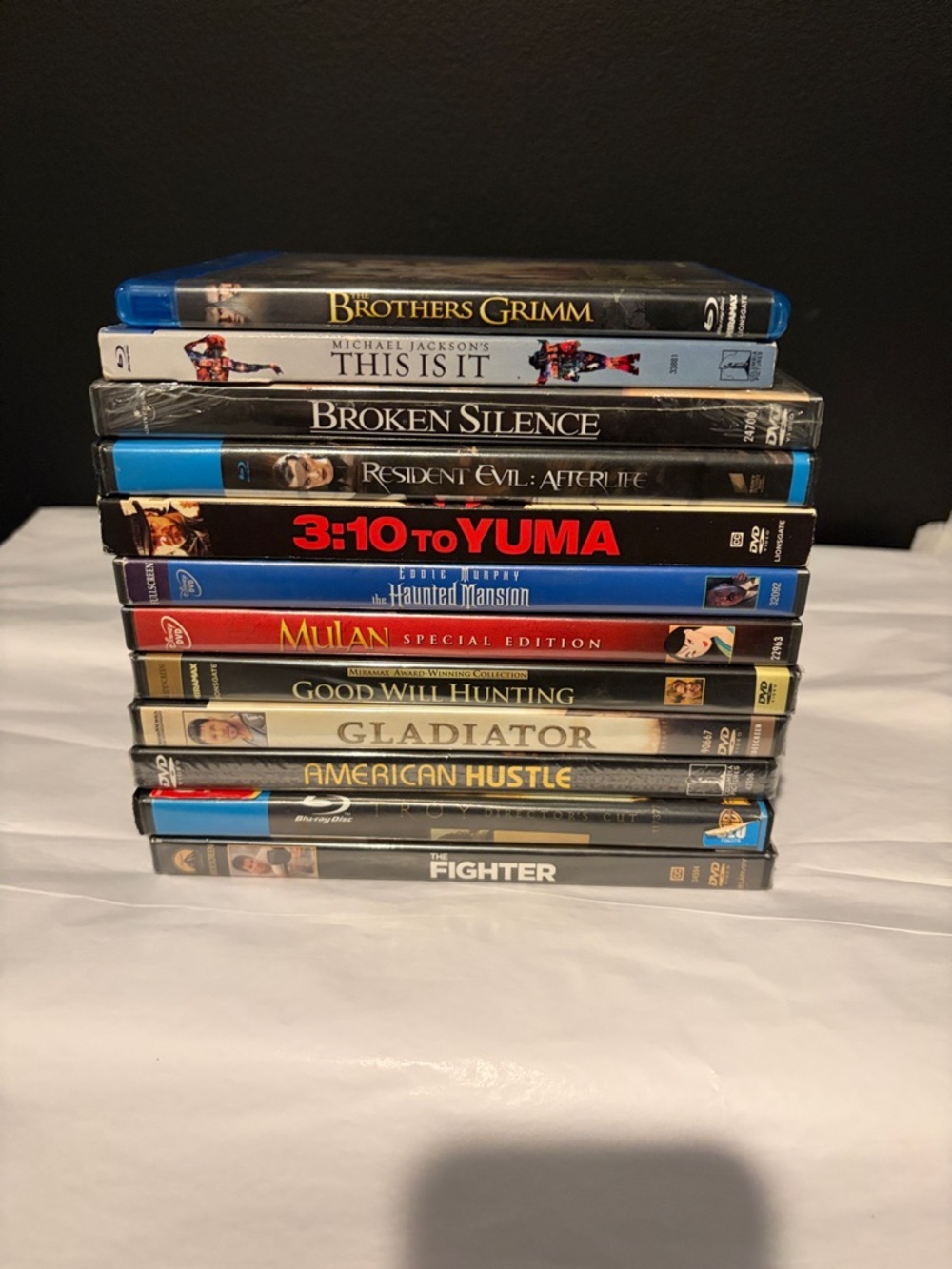 Stack of Assorted Movie DVDs & BluRay- 12 total